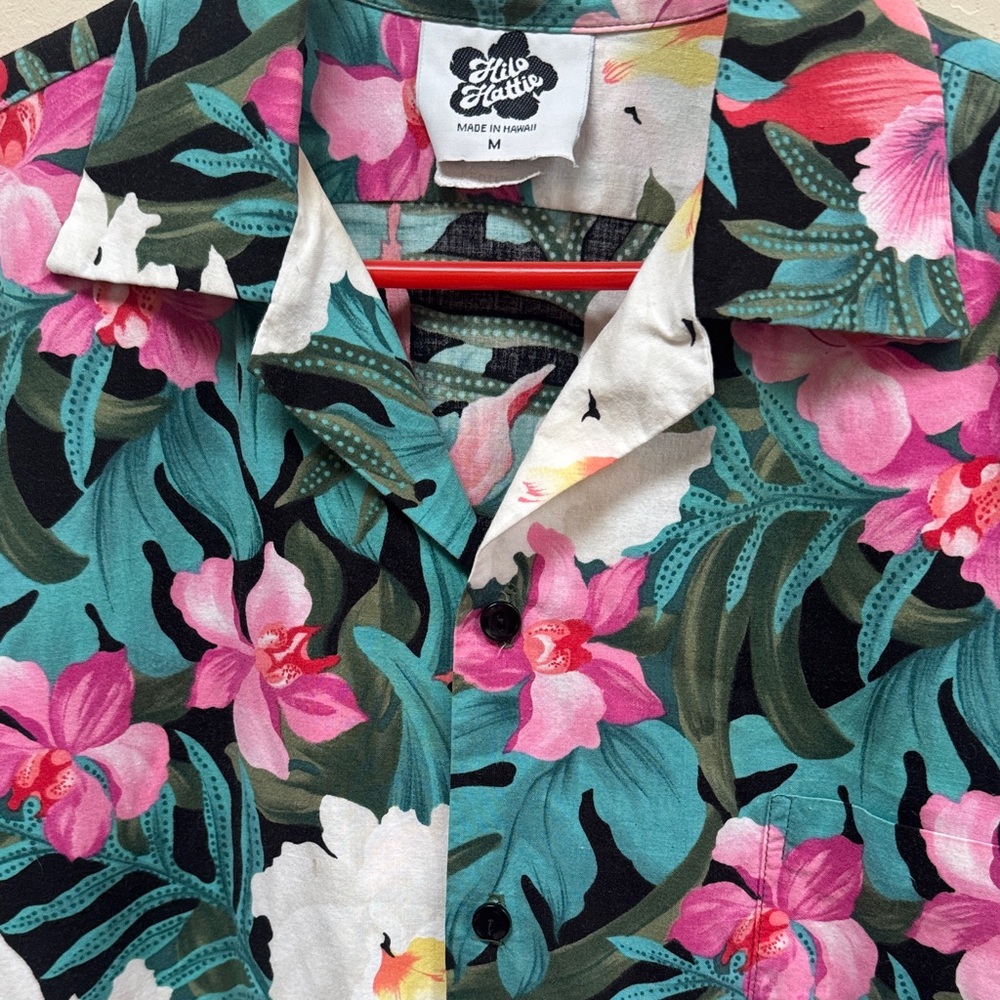 Vintage Hilo Hattie Tropical Floral Shirt - Pink, Green, White